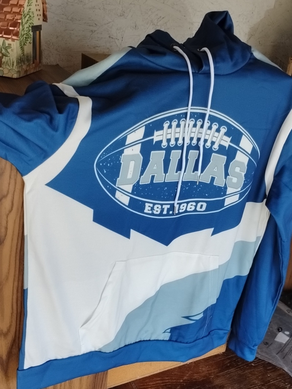 Dallas Football Pullover Hoodie - Blue & White
